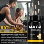Maca Root Powder Capsules with Black Red Yellow Peruvian Maca Root Extract Supplement for Men and Women（60 Vegan Capsules） - Image 5