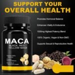 Maca Root Powder Capsules with Black Red Yellow Peruvian Maca Root Extract Supplement for Men and Women（60 Vegan Capsules） - Image 6
