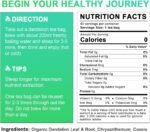 Organic Dandelion Root Herbal Tea, Premium Dandelion Root Leaf with Chrysanthemum and Cassia, Helps Improve Digestion & Immune System, Caffeine Free, 40 Tea Bags - Image 3