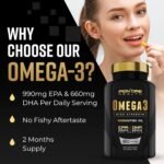 Omega 3 Fish Oil - 180 High Strength Capsules - 990mg EPA & 660mg DHA per Daily Serving - 2 Months Supply - Made in UK - Image 5