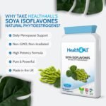 Health4All SOYA Isoflavones 40mg per Capsule, 60 Capsules 2 Months Supply, Menopause Support Supplement, High Strength SOYA Isoflavones 40% Extract, Non-GMO, Non-Irradiated, 1 a Day | Made in UK - Image 3