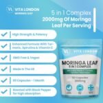 Moringa Leaf Capsules 2000mg | Added Vitamin C + Turmeric + Spirulina + Black Pepper | High Strength Supplements for Men & Women | 180 Vegan Capsules (Not Powder, Tablets of Gummies) - Image 4
