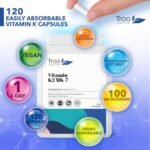 Troo Health Care Troo Vitamin K2 MK-7 100mcg 120 Capsules - Highly Bioactive VIT K2 Bone Support Supplement Using MK7 - Easy Swallow - Suitable for Vegans - 4 Month Supply - Image 5