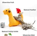 Catnip Toy Set, 3 Pack Cat Chew Toys with Plush, Silvervine & Feathers, Cat Toys for Indoor Cats & Kittens, Teething, Playing & Stress Relief - Image 3