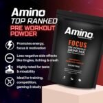 Amino Focus - Pre Workout Powder - 8000mg with Caffeine, Creatine, Citrulline & Tyrosine - Amino Acid Nootropic - Preworkout Drink Men & Women - Sugar Free Vegan Friendly (66 Servings, Watermelon) - Image 4
