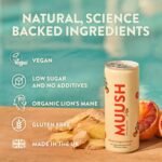 MUUSH Sparkling Drink | Blood Orange & Ginger with Lion’s Mane | Brain Boost, Gut Health, Natural Energy | Low Sugar, Vegan Functional Beverage with Naturally Sweetened | Low Calorie | 12 cans x 250ml - Image 4