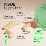 Upgrade Me, Productivity & Energy Enhancing Supplement | Super Strength Lion's Mane Mushroom (5,100mg) with Guarana Powder, L-Theanine & Panax Ginseng | Supports Cognitive Function - Image 3