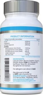 Omega Balanced 3, 6 & 9 Fish Oil 1000mg, 90 Capsules - High Strength EPA & DHA Formula derived from Fish & Flaxseed Oil with Added Vitamin E in Easy to Swallow Soft Gel Capsules - Image 3