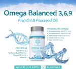 Omega Balanced 3, 6 & 9 Fish Oil 1000mg, 90 Capsules - High Strength EPA & DHA Formula derived from Fish & Flaxseed Oil with Added Vitamin E in Easy to Swallow Soft Gel Capsules - Image 4