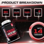 Test Boost for Men Supplement - 180 Vegetarian Capsules - Complex with 14 Active Ingredients Including Zinc, Magnesium & Maca Root - Made in The UK - Xellerate Nutrition - Image 4