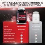 Test Boost for Men Supplement - 180 Vegetarian Capsules - Complex with 14 Active Ingredients Including Zinc, Magnesium & Maca Root - Made in The UK - Xellerate Nutrition - Image 6