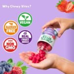 Chewy Vites Adult Gummies Magnesium Citrate 736mg Offering 82.5mg of Elemental Magnesium, 60 Vitamin Gummies, 2 Months Supply, Real Fruit Juice, Vegan, Berries Flavour - Image 4