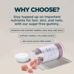 Myvitamins Hair, Skin and Nails Gummies – Biotin Hair Growth, Zinc & Vitamin C – Hair Vitamins for Women & Men – Hair Growth & Skin Support – Sugar Free Strawberry – 60 Vegan Chewable Supplements - Image 3