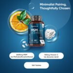 MSM Supplements 2400mg | with Vitamin C 100mg | 360 MSM Tablets | 6 Months Supply | Vegan, Non-GMO & Gluten-Free | Easy-to-Swallow Methylsulfonylmethane Tablets | Source of Sulphur | Made in Europe - Image 3