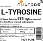 L TYROSINE 675mg x 90 Vegan Capsules - Free from fillers Binders & Bulking Agents - Suitable for Vegan Vegetarian - Image 3