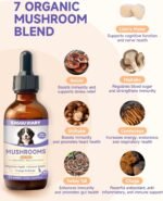 Mushroom for Dogs Liquid - Mushroom Supplement for Dogs, Supports Joint & Gut Health, Enhances Energy, Boosting Immunity, Mushroom Blend Drop, 60ml - Image 5