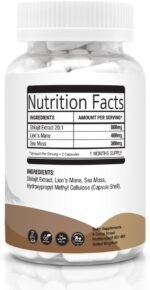 Himalyan Shilajit Sea Moss Lions Mane Capsules | Premium Mineral-Rich Herbal Blend | Natural Vitality & Focus Support | Wildcrafted Sea Moss & Organic Lions Mane | 60 Vegan Capsules 70% Fulvic Acid - Image 3
