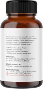 Grass Fed Beef Organ Capsules - Vitamins A & B12 | Natural Iron Supplement for Women | Immunity & Body Wellness, Non-GMO, Freeze Dried - Ancestral Nutrition Primal Energy - 120 Capsules - Image 3