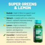 UNROOTED Super Greens & Lemon Shots - For Good Gut Health, with Spinach, Lemon, Baobab and Cucumber, Supports Energy, Immunity and Digestion, With Vitamin C and Antioxidants 12x60ml Bottles - Image 3
