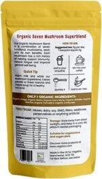 Seven Mushroom Powder | Medicinal Mushrooms Blend with Chaga, Reishi, Lion's Mane, Cordyceps | 100% Pure Organic Shroom Powder| Vegatox | 100g - Image 4