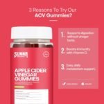 SUNNA SUPPLEMENTS Apple Cider Vinegar Gummies 1000mg – Supports Metabolism & Immune Health – with Vitamin C, Chromium & Pomegranate – Vegan, Non-GMO, Gluten Free – 60 Gummies - Image 3