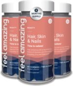 Feel Amazing Hair, Skin & Nails Gummies - Zinc, Biotin & Vitamin C - Blueberry Flavoured - Vegetarian - 60 Gummies - 30 Servings - 1 Month Supply - Image 5
