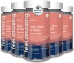 Feel Amazing Hair, Skin & Nails Gummies - Zinc, Biotin & Vitamin C - Blueberry Flavoured - Vegetarian - 60 Gummies - 30 Servings - 1 Month Supply - Image 6