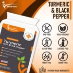 Turmeric and Black Pepper 1,515mg - High Potency - 120 Vegan Capsules - UK Manufactured Certified Organic, Non-GMO & Gluten Free - Suitable for Vegetarians and Vegans - Image 4