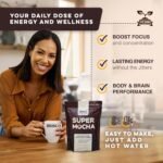 Super Mocha: Healthy Coffee Drink with 14 Essential Vitamins and Minerals | Vegan, Gluten Free, No Added Sugar | Taurine, MCT, L-Glutamine, Caffeine, Vitamins. 25 Servings. - Image 3