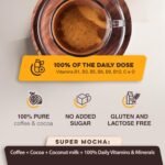 Super Mocha: Healthy Coffee Drink with 14 Essential Vitamins and Minerals | Vegan, Gluten Free, No Added Sugar | Taurine, MCT, L-Glutamine, Caffeine, Vitamins. 25 Servings. - Image 4