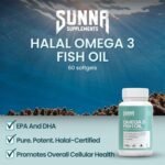 SUNNA SUPPLEMENTS Halal Omega 3 Fish Oil 2000mg with 660mg EPA and 440mg DHA per Daily Serving | Supports Heart, Brain and Joint Health, Easy-to-Swallow 60 Softgels - Image 6