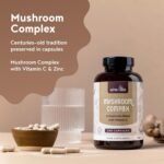 Mushroom Complex | 6 Mushrooms Supplement Blend with Lions Mane, Cordyceps, Reishi, Shiitake, Chaga and Maitake | 240 High Strength Vegan Capsules | with Vitamin C, Zinc & Black Pepper | Alpha Foods - Image 3