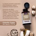 Mushroom Complex | 6 Mushrooms Supplement Blend with Lions Mane, Cordyceps, Reishi, Shiitake, Chaga and Maitake | 240 High Strength Vegan Capsules | with Vitamin C, Zinc & Black Pepper | Alpha Foods - Image 4
