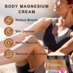 Body Magnesium Cream-Magnesium Lotion,Magnesium Lotion for Sleep,Magnesium Butter Cream with Coconut Oil,Shea Butter, Leg Cramps&Pain,Muscle Relaxation,Deep Moisturizing&Lightweight - Image 3