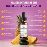 Vitamin B Complex Liquid Drops, 11 in 1 B Complex Vitamins High Strength with B1, B2, B3, B5, B6, B7, B9, B12 - Vitamin C, D3, K2 for Immune & Energy Metabolism, Brain & Heart Support, 60ml - Image 3