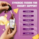 Vitamin B Complex Liquid Drops, 11 in 1 B Complex Vitamins High Strength with B1, B2, B3, B5, B6, B7, B9, B12 - Vitamin C, D3, K2 for Immune & Energy Metabolism, Brain & Heart Support, 60ml - Image 4