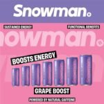 SNOWMAN Functional Fat Free Natural Energy Drink - Sugar Free - Caffeine Drink - 12 Pack - Gift Set - Made in EU (12 PACK, GRAPE BOOST) - Image 3