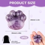 Cat Amethyst Crystals and Healing Stones, Natural Stone for Anxiety Relief, Emotional Balance & Positive Energy, Cat Paw Healing Crystals, Unique Gift for Crystal Cat Lovers (Amethyst) - Image 3