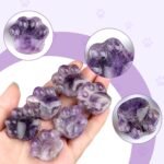 Cat Amethyst Crystals and Healing Stones, Natural Stone for Anxiety Relief, Emotional Balance & Positive Energy, Cat Paw Healing Crystals, Unique Gift for Crystal Cat Lovers (Amethyst) - Image 4