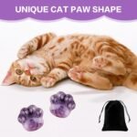 Cat Amethyst Crystals and Healing Stones, Natural Stone for Anxiety Relief, Emotional Balance & Positive Energy, Cat Paw Healing Crystals, Unique Gift for Crystal Cat Lovers (Amethyst) - Image 5