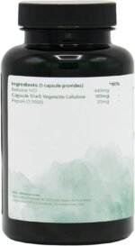 Betaine Hydrochloride (HCl) with Pepsin - 440mg Betaine per Capsule - 120 Vegan Capsules - Non-GMO, Made in The UK by G&G Vitamins - Image 5