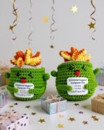 Emotional Support Dumpster Fire Crochet, Handmade Crochet Dumpster fire, for Stress Relief & Anxiety Comfort, Funny Desk Decor, Dumpster Fire Desk Accessaries (Green Plus) - Image 7