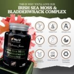 Irish Sea Moss & Bladderwrack Complex 7200mg - 120 High Strength Capsules - Rich in Iodine - Natural Source of 92 Vitamins & Minerals - Wild Harvested Vegan Seamoss - Made in The UK - Nu U Nutrition - Image 7