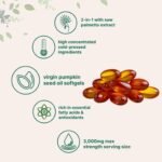 300PCS Pumpkins Seed Oil Capsules,Pumpkin&Seed Oil 2 in 1 for Hair Growth, Cold Pressed, Supports Hair, Heart, Skin Supplement,Pumpkins Seed Extract Powder,PumpkinSeed Herbal Supplement - Image 5