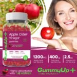 Sugar-Free Apple Cider Vinegar Gummies with The Mother – 1200mg ACV, Folic Acid & B12 for Energy & Wellness – 60 Natural Apple Flavoured Gummies – Delicious, Healthy, & Easy to Take! - Image 3