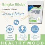 Ginkgo Biloba Herb Extract 6000mg 30 Tablets Improving Memory Concentration for Relief of premenstrual Syndrome PMS Eye Problems and Dizziness - Image 4