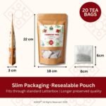 Rosehip Tea 20 Bags | Rose Hip Tea Blend - Premium Green Tea, Herbal Teas Assortment | Ideal for Ice Preparation, Herbal Bags, 30g - Image 4