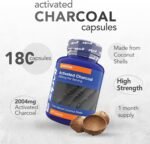 Zipvit Activated Charcoal Capsules 2000mg, Charcoal Tablets Alternative, Digestion Support Supplement, Helps Reduce Excessive Flatulence After Eating, 180 Capsules - Image 3