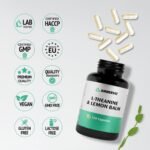 L Theanine and Lemon Balm Capsules 500mg - 120 Capsules - for Relaxation, Sleep & Cognitive Functions - 4 Month Supply - Vegan Supplement, No Fillers or Binders - Ambervit - Image 4