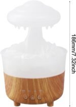 Raindrop Humidifier and Aroma Essential Oil Diffuser with 7 Color Night Light, Quiet Mist for Bedroom, Sleep Aid and Relaxation with Remote Control(White) - Image 5